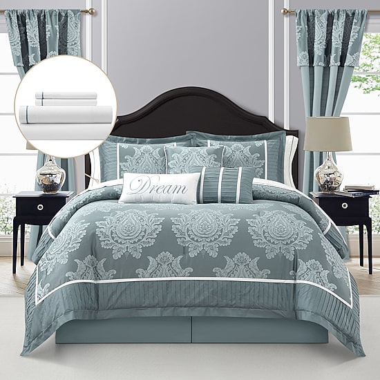 Stratford Park Thess Damask 15-pc. Easy Care Comforter Set