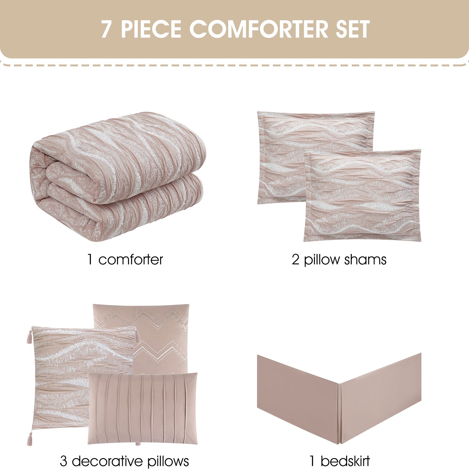 Stratford Park Lessia Geometric 7-pc. Easy Care Comforter Set