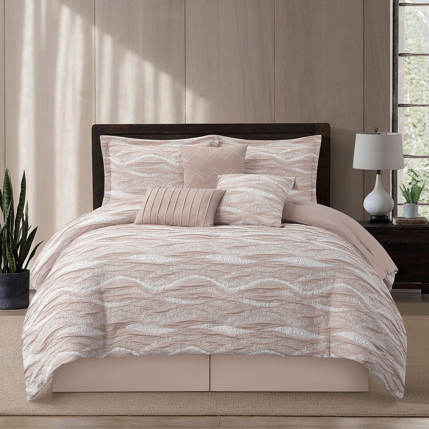 Stratford Park Lessia Geometric 7-pc. Easy Care Comforter Set