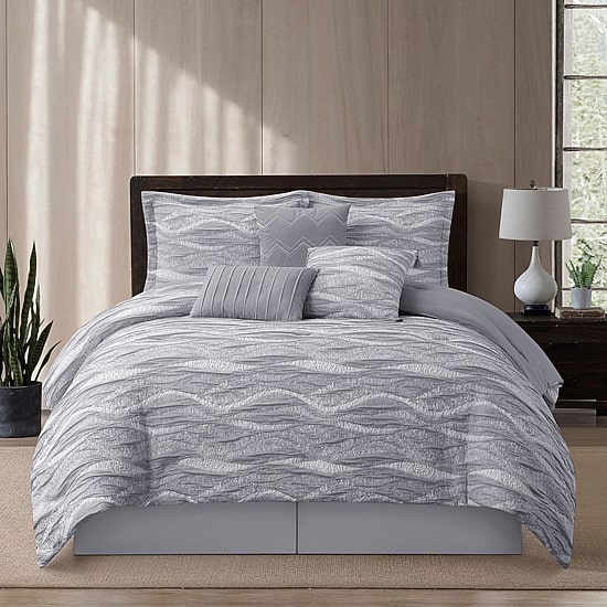 Stratford Park Lessia Geometric 7-pc. Easy Care Comforter Set