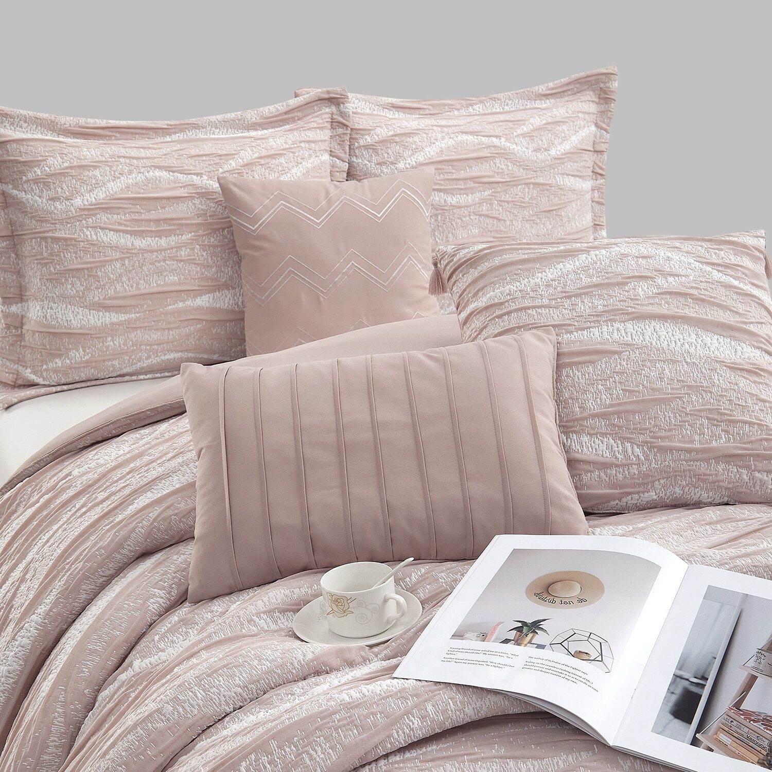 Stratford Park Lessia Geometric 7-pc. Easy Care Comforter Set