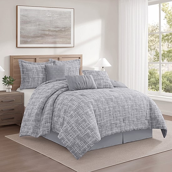 Stratford Park Kiera Geometric 7-pc. Easy Care Comforter Set