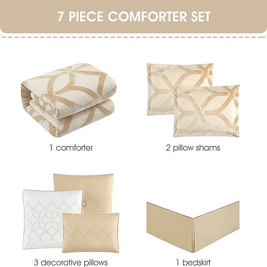 Stratford Park Katia Geometric 7-pc. Easy Care Comforter Set