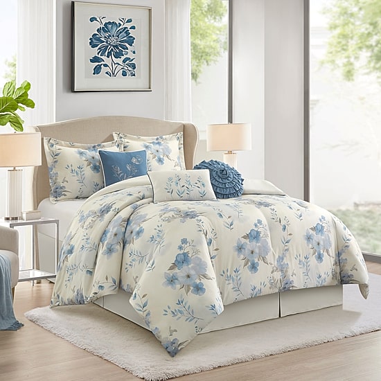 Stratford Park Candia Floral 7-pc. Easy Care Comforter Set