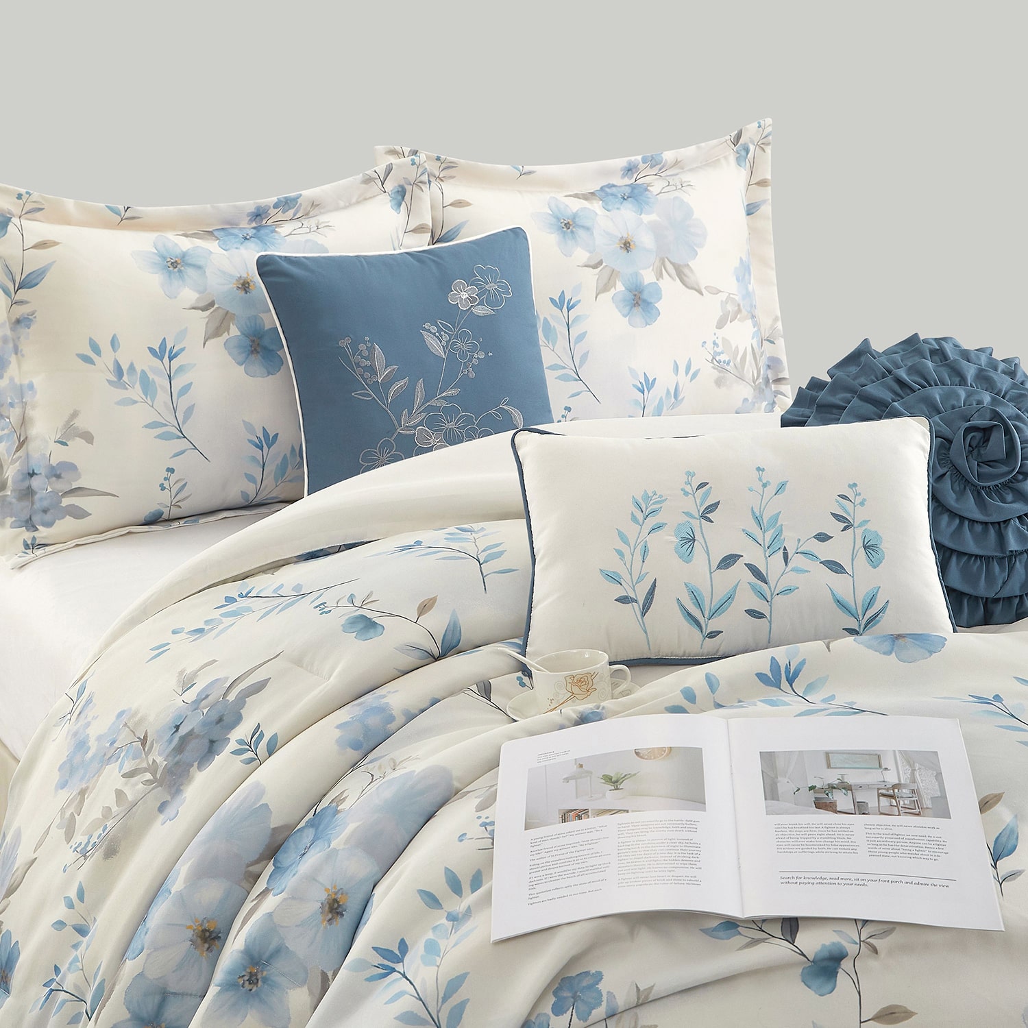 Stratford Park Candia Floral 7-pc. Easy Care Comforter Set
