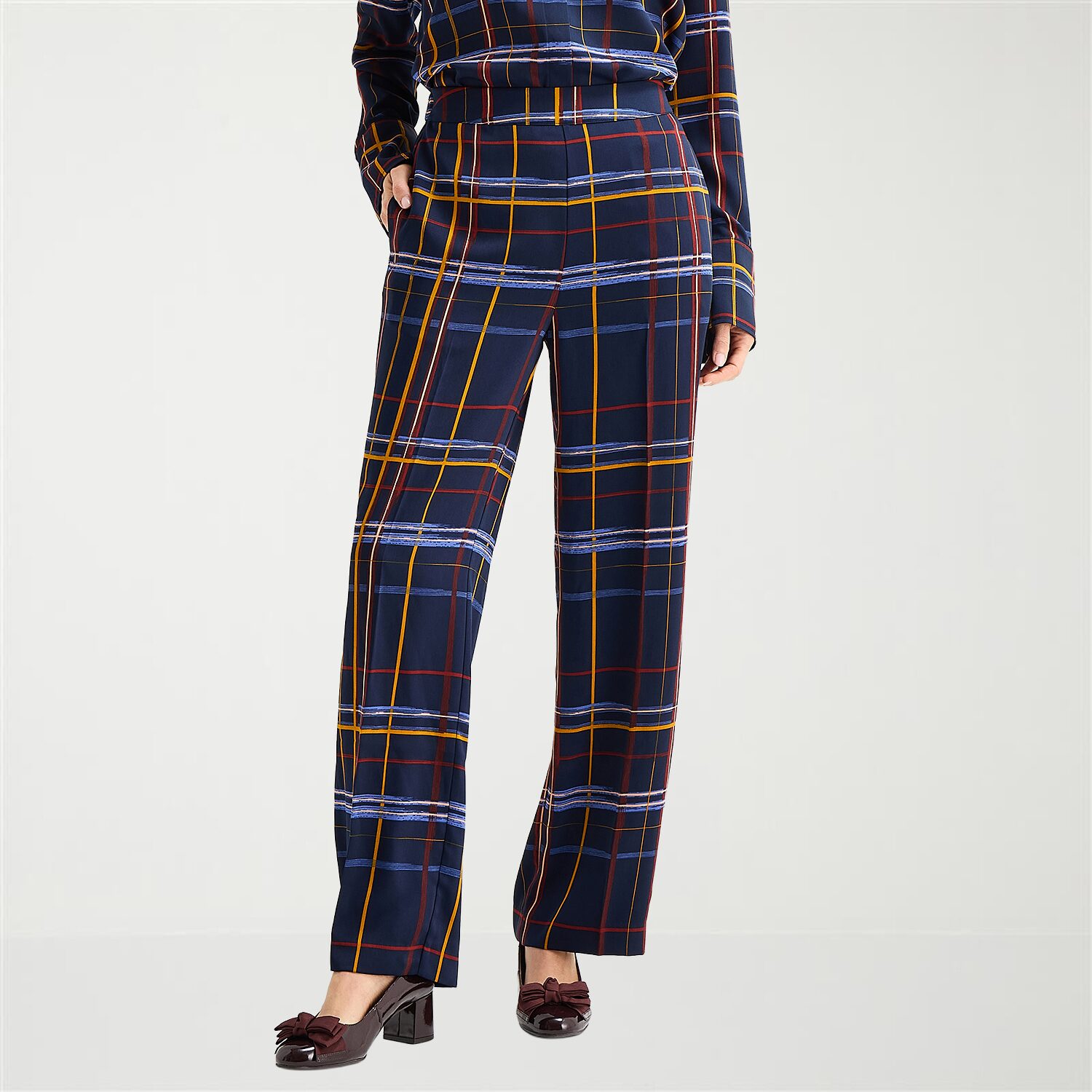 Liz Claiborne Womens Wide Leg Mid Rise Pull-On Pant