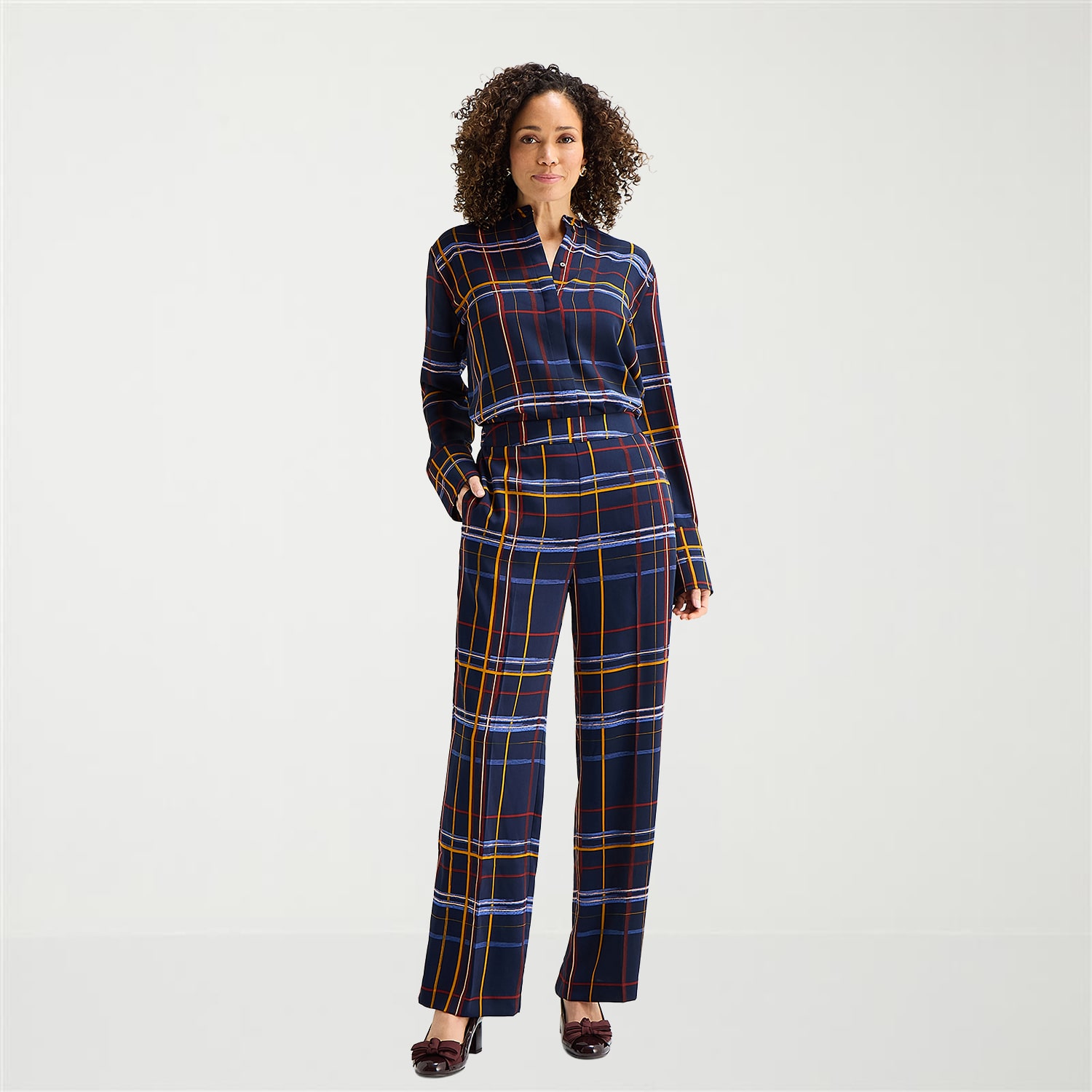 Liz Claiborne Womens Wide Leg Mid Rise Pull-On Pant