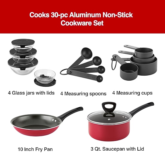 Cooks 30-pc Aluminum Non-Stick Cookware Set