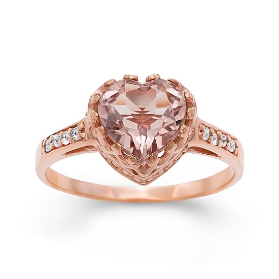 Simulated Morganite Sterling Silver Ring