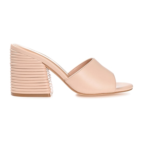 Journee Collection Leslee Womens Round Open Toe Block Heel Pumps