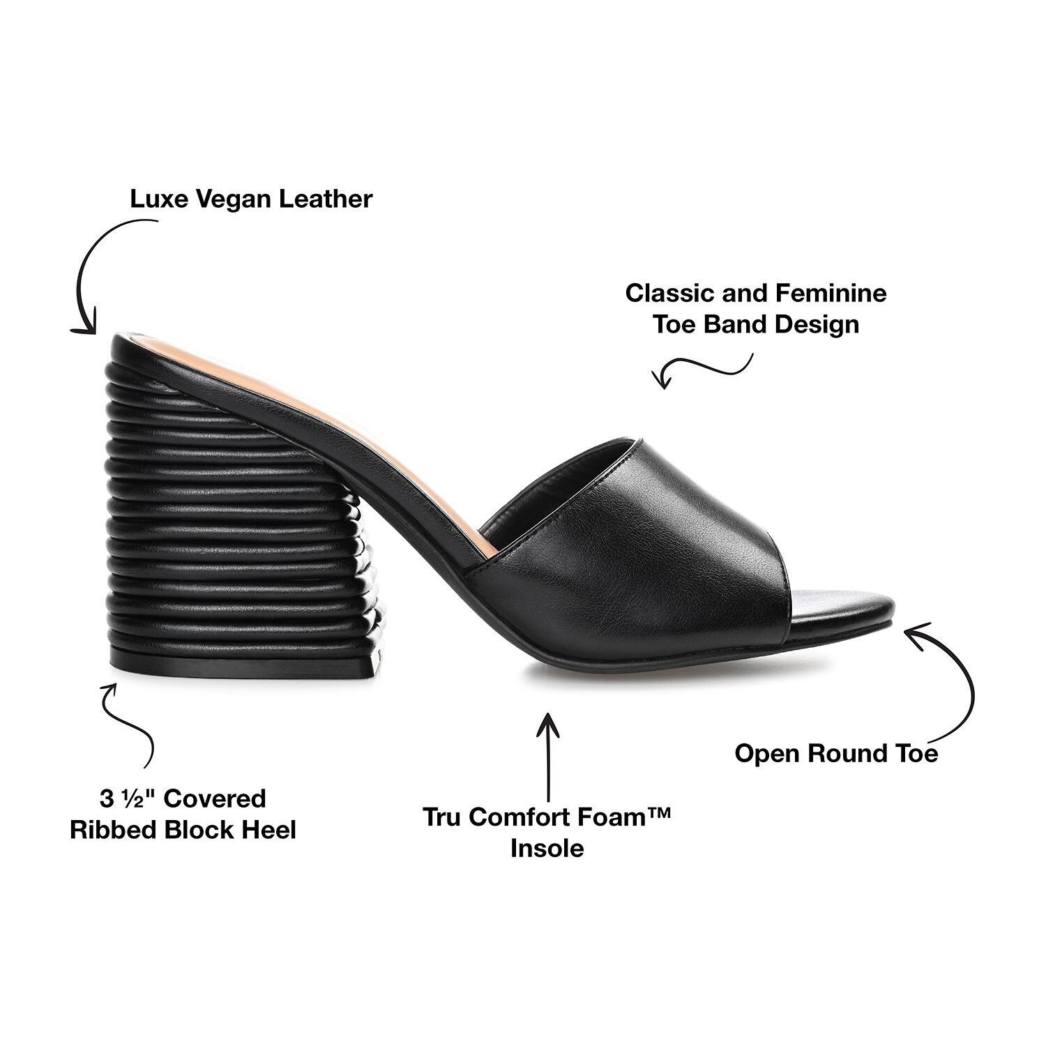 Journee Collection Leslee Womens Round Open Toe Block Heel Pumps