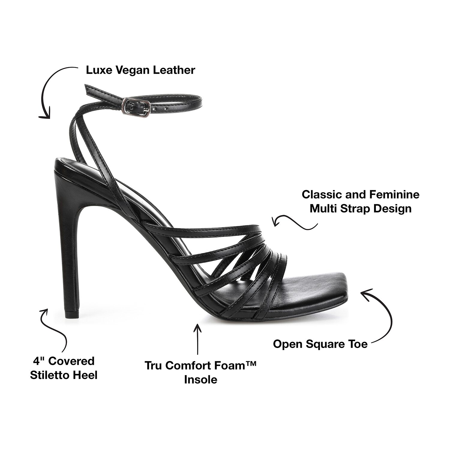 Journee Collection Louella Womens Round Open Toe Stiletto Heel Pumps