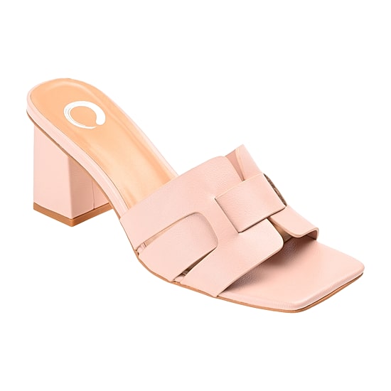 Journee Collection Renatta Womens Round Open Toe Block Heel Pumps