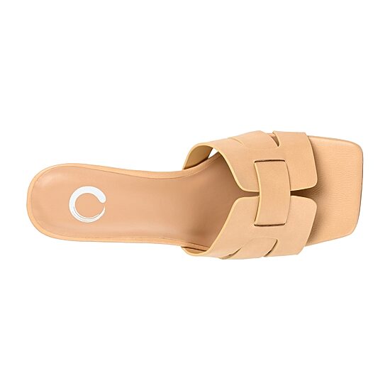 Journee Collection Renatta Womens Round Open Toe Block Heel Pumps