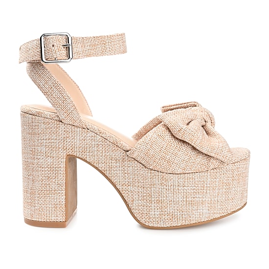 Journee Collection Zenni Womens Round Open Toe Block Heel Pumps