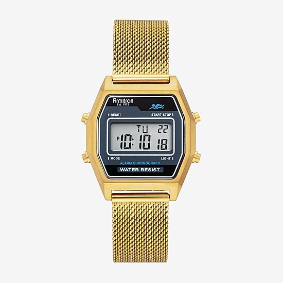 Armitron Mens Chronograph Gold Tone Stainless Steel Bracelet Watch 40/8485bkgp