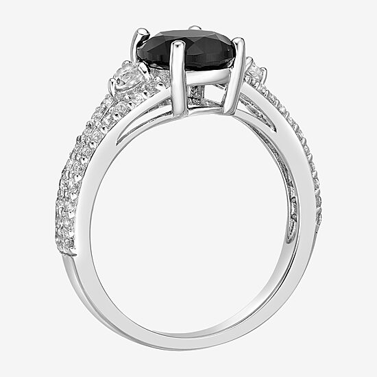 Womens Genuine Black Onyx Sterling Silver Cocktail Ring
