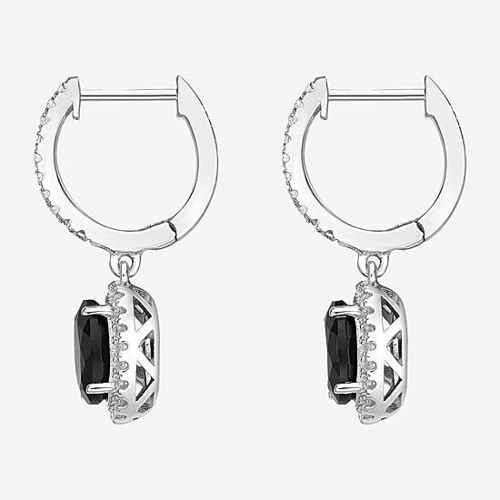 Womens Genuine Black Onyx Sterling Silver Drop Earrings