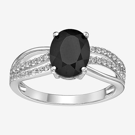 Womens Genuine Black Onyx Sterling Silver Cocktail Ring