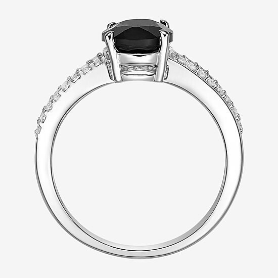 Womens Genuine Black Onyx Sterling Silver Cocktail Ring