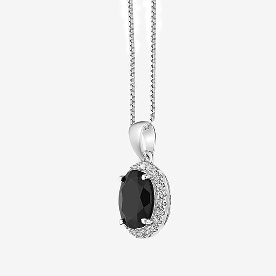 Womens Genuine Black Onyx Sterling Silver 18 Inch Pendant Necklace
