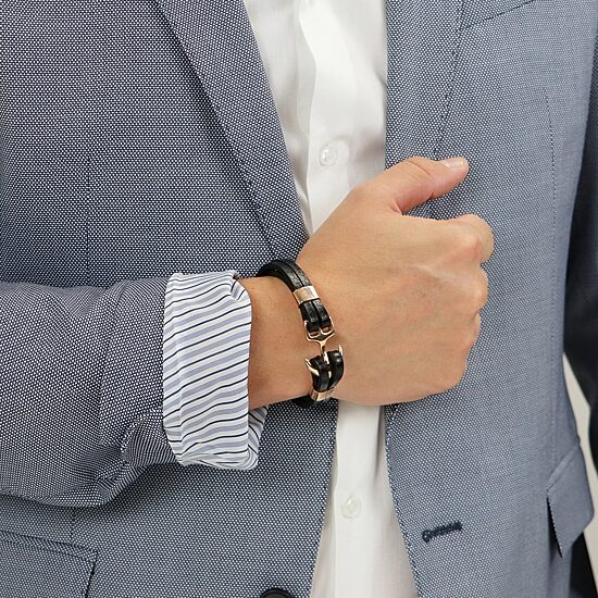 Mens Stainless Steel Strand Bracelet