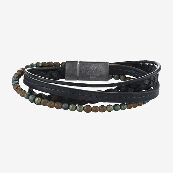 Mens Stainless Steel Strand Bracelet