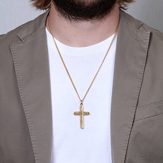 Mens Stainless Steel 24 Inch Pendant Necklace