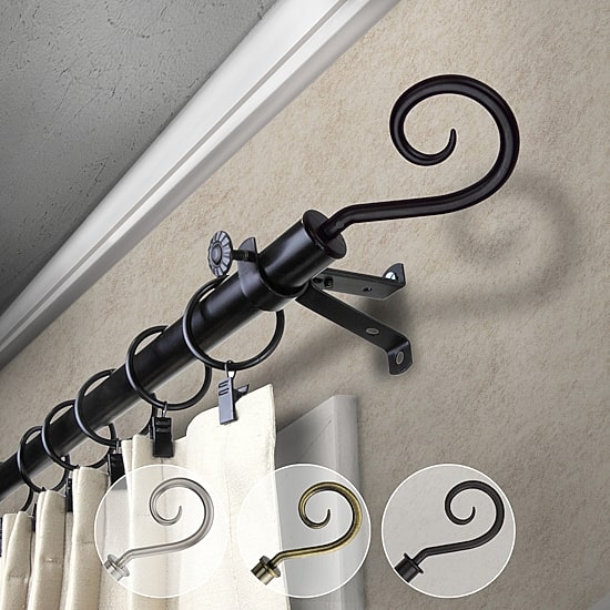 Rod Desyne Curl 3/4 IN Adjustable Curtain Rod