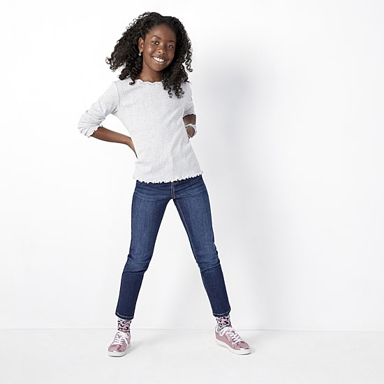 Thereabouts Little & Big Kid Girls Adjustable Waist Stretch Fabric Straight Leg Jean