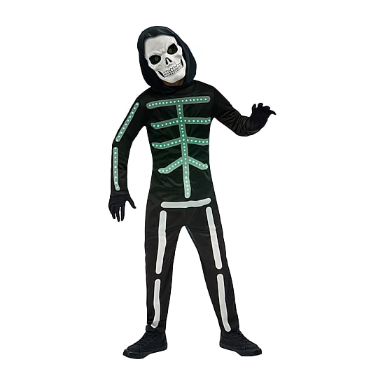 Little & Big Kid Boys Light-Up Skeleton 4-pc. Costume