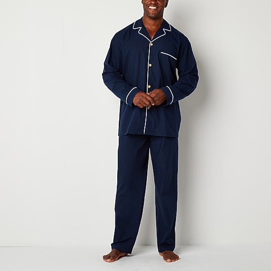 Stafford Modal Mens Long Sleeve 2-pc. Pajama Set