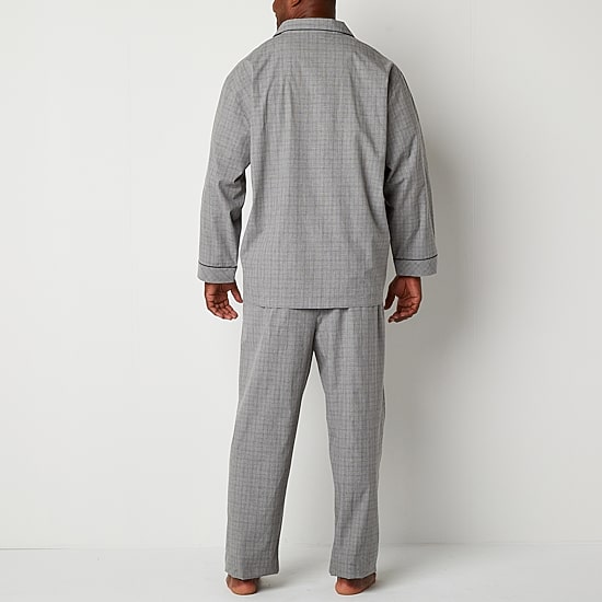 Stafford Modal Mens Long Sleeve 2-pc. Big Pajama Set