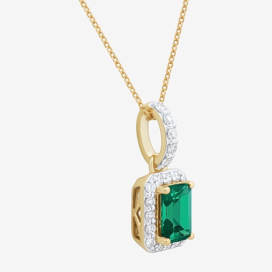 Womens Gemstone & 1/4 CT. T.W. Lab Grown Diamond 10K White Gold Pendant Necklace