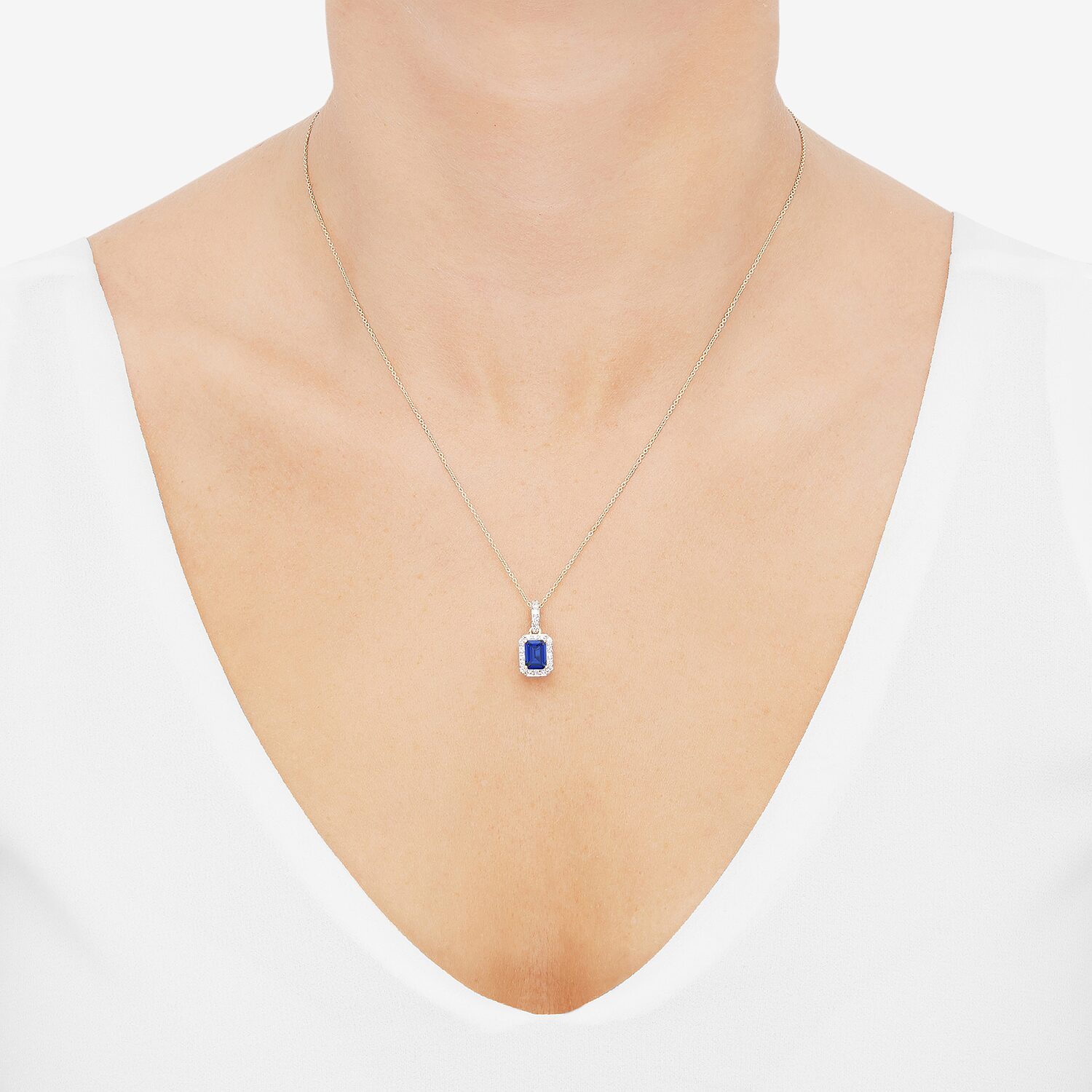 Womens Gemstone & 1/4 CT. T.W. Lab Grown Diamond 10K White Gold Pendant Necklace