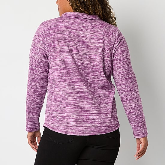 St. John's Bay Polar Fleece Womens Mock Neck Long Sleeve Sweatshirt