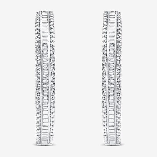 Limited Quantities! Womens 1/2 CT. T.W. Natural White Diamond 14K Gold 29.2mm Hoop Earrings