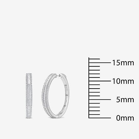 Limited Quantities! Womens 1/2 CT. T.W. Natural White Diamond 14K Gold 29.2mm Hoop Earrings