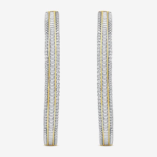 Limited Quantities! Womens 7/8 CT. T.W. Natural White Diamond 14K Gold 38.8mm Hoop Earrings