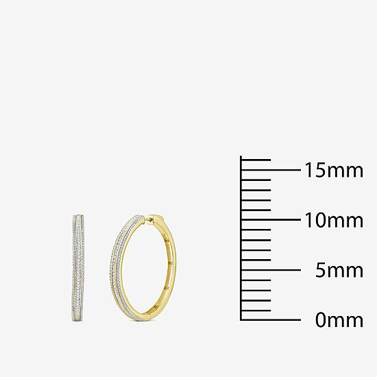 Limited Quantities! Womens 7/8 CT. T.W. Natural White Diamond 14K Gold 38.8mm Hoop Earrings