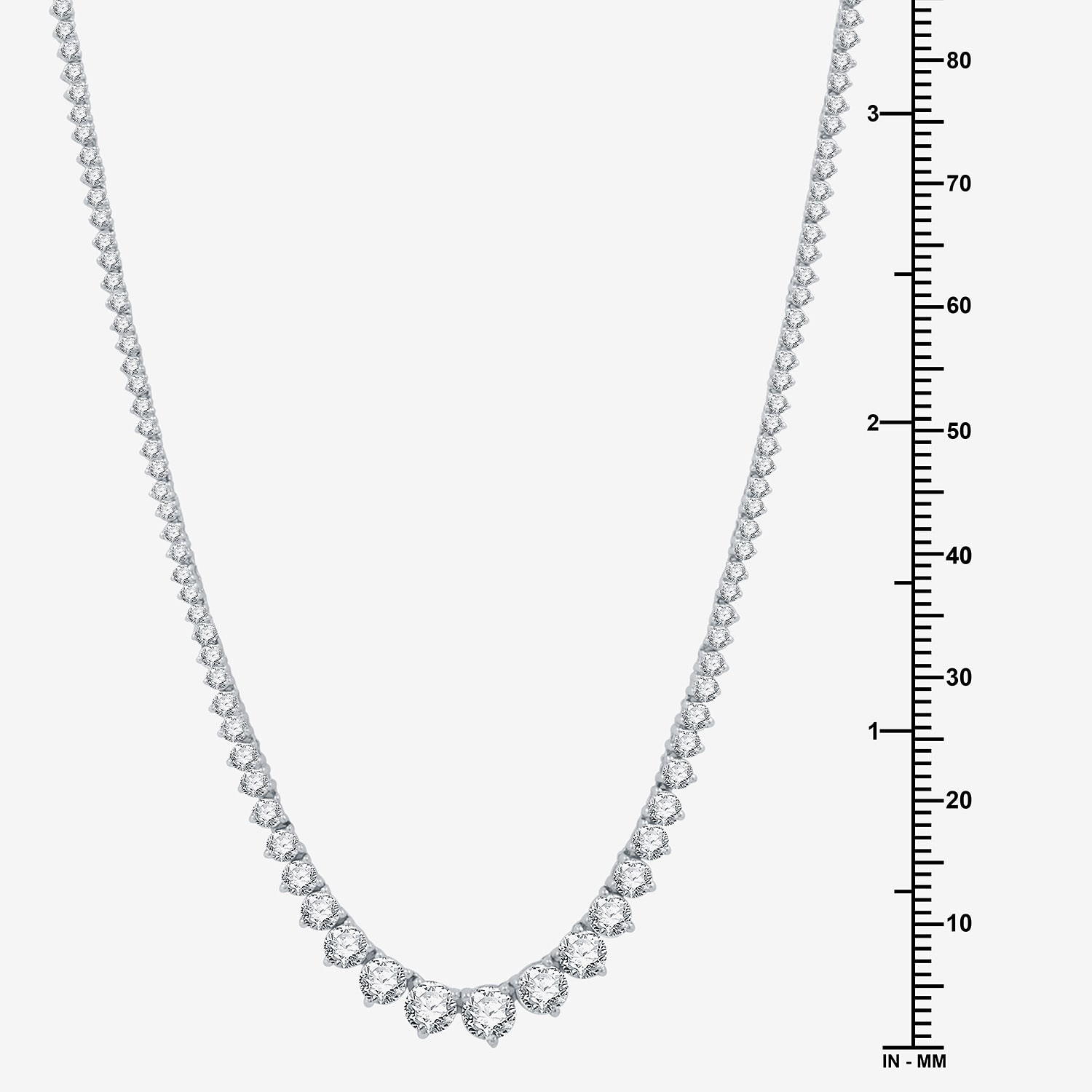 H-I / I1) Womens CT. T.W. Lab Grown White Diamond 10K or 14K Yellow Gold Tennis Necklaces