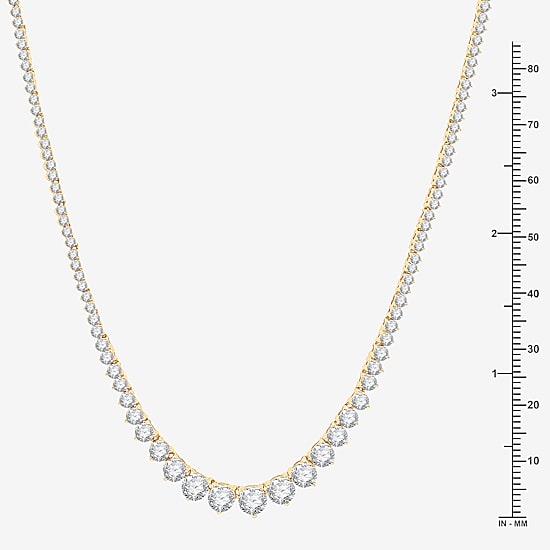 (H-I / I1) Womens 6 CT. T.W. Lab Grown White Diamond 10K or 14K White or Yellow Gold Tennis Necklaces