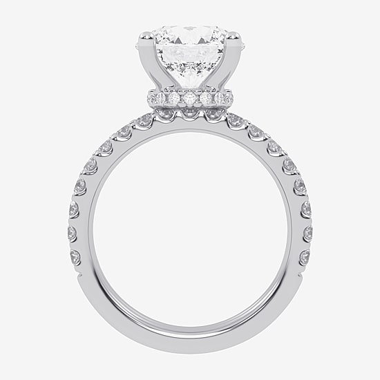 Signature By Modern Bride (G / Vs2-Si1) Womens 4 CT. T.W. Lab Grown White Diamond 14K Gold Round Side Stone Bridal Set