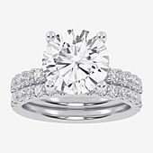 Signature By Modern Bride (G / Vs2-Si1) Womens 4 CT. T.W. Lab Grown White Diamond 14K Gold Round Side Stone Bridal Set