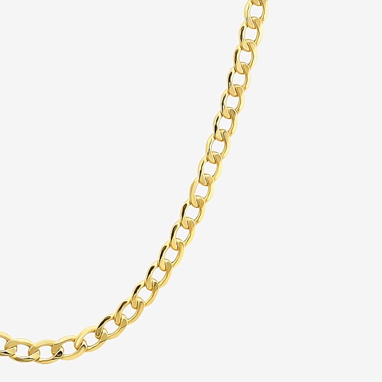 Made in Italy Unisex Adult 10K Gold 24 Inch Curb Chain Necklace
