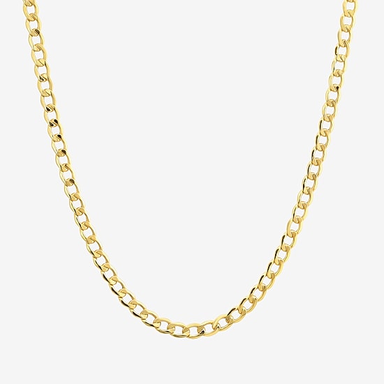 Made in Italy Unisex Adult 10K Gold 24 Inch Curb Chain Necklace