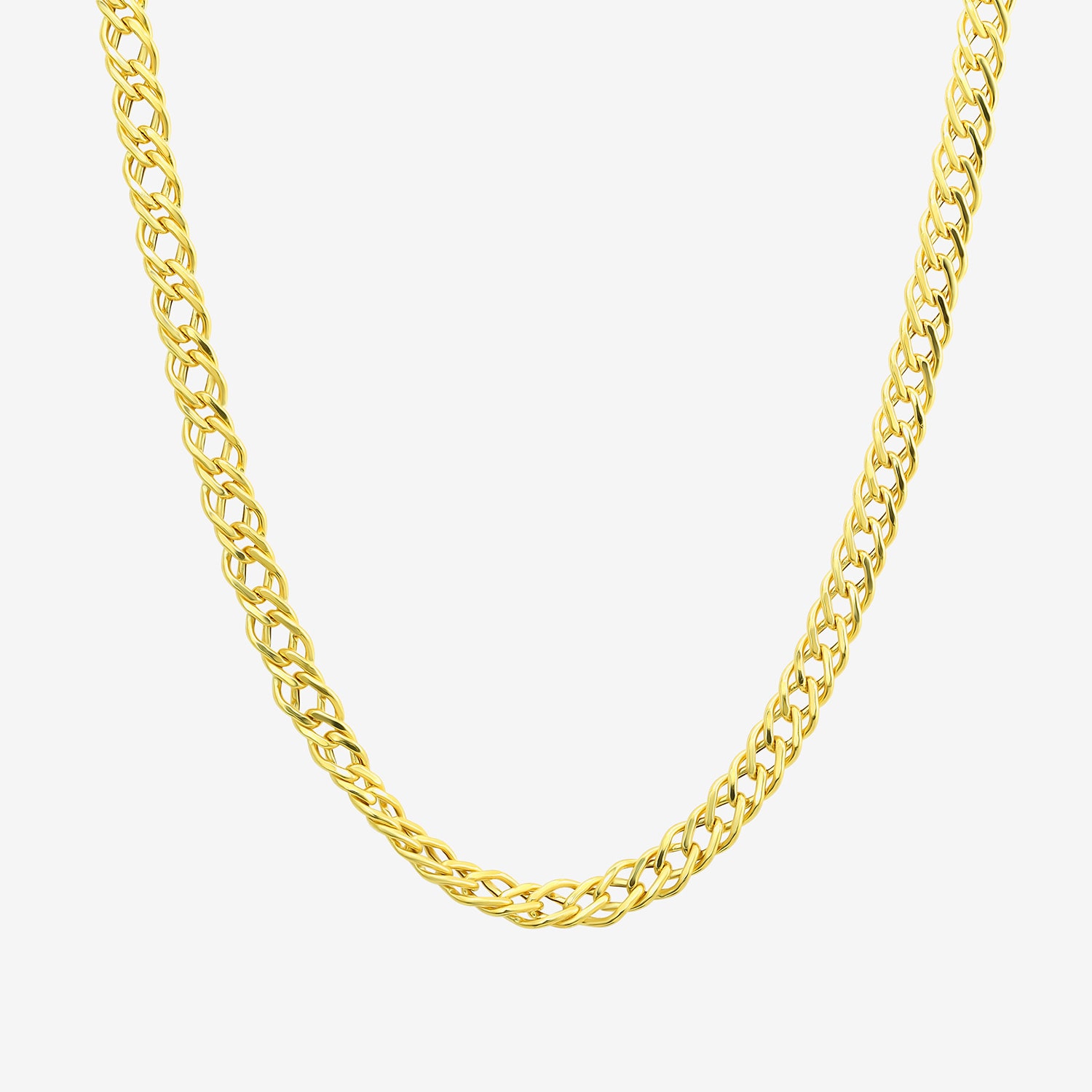 Made in Italy Womens 10K Gold Inch Curb Chain Necklace