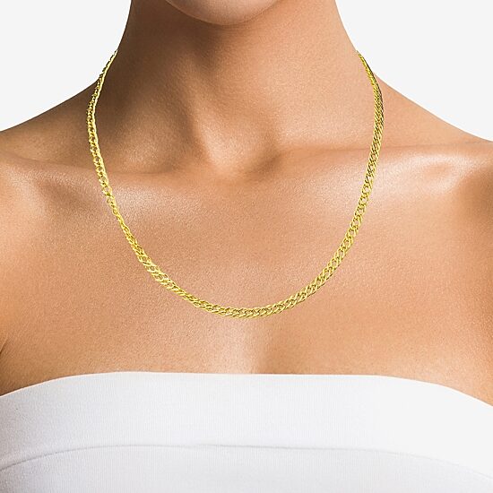 Made in Italy Womens 10K Gold 20 Inch Curb Chain Necklace