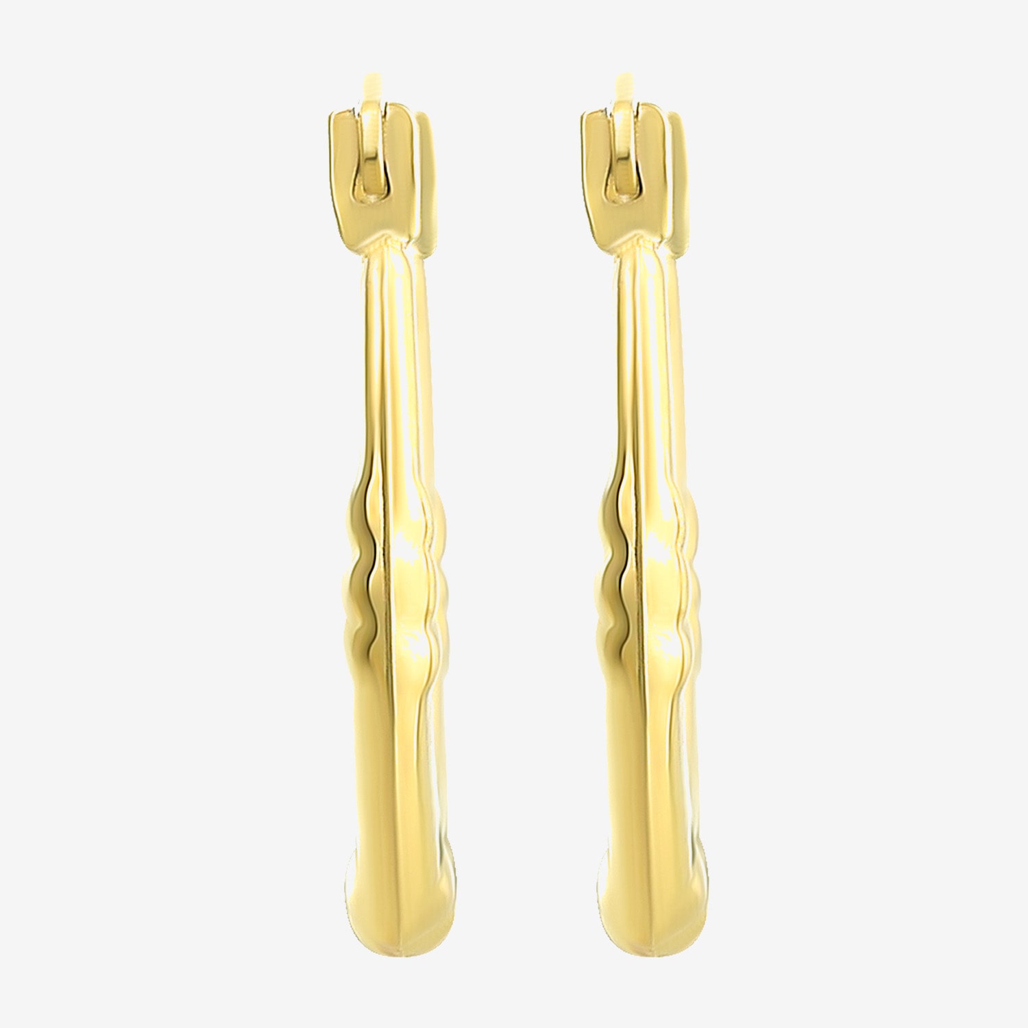 Womens 10K Gold 15mm Round Hoop Earrings