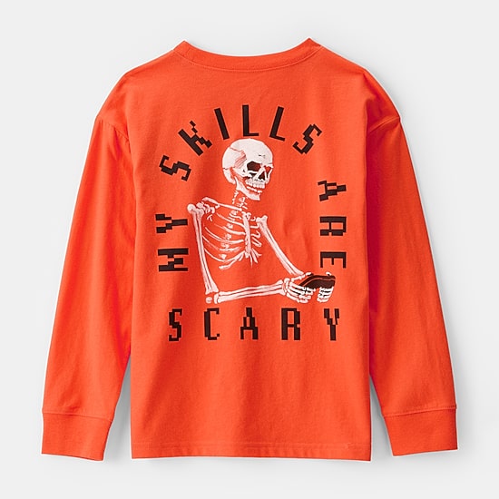 Carter's Halloween Little & Big Kid Boys Round Neck Long Sleeve Regular Fit Graphic T-Shirt